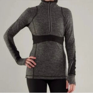 Lululemon Run: Full Tilt Pullover In Heathered Plum Size 6 Long Sleeve 1/4 Zip